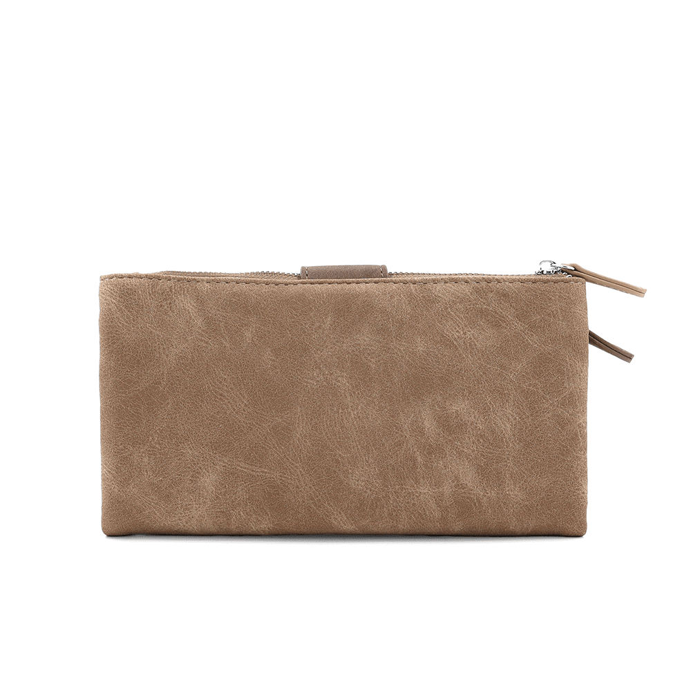 Nagy női pénztárca levehető kártyatartóval - világosbarna