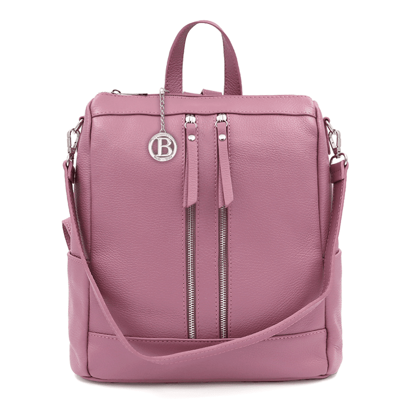 2 az 1-ben - Vittoria természetes bőr hátizsák és táska - lila