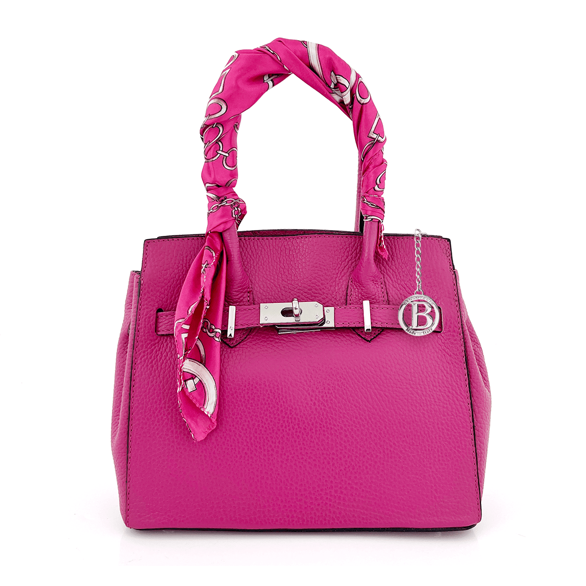 Luxus táska természetes bőrből - fukszia