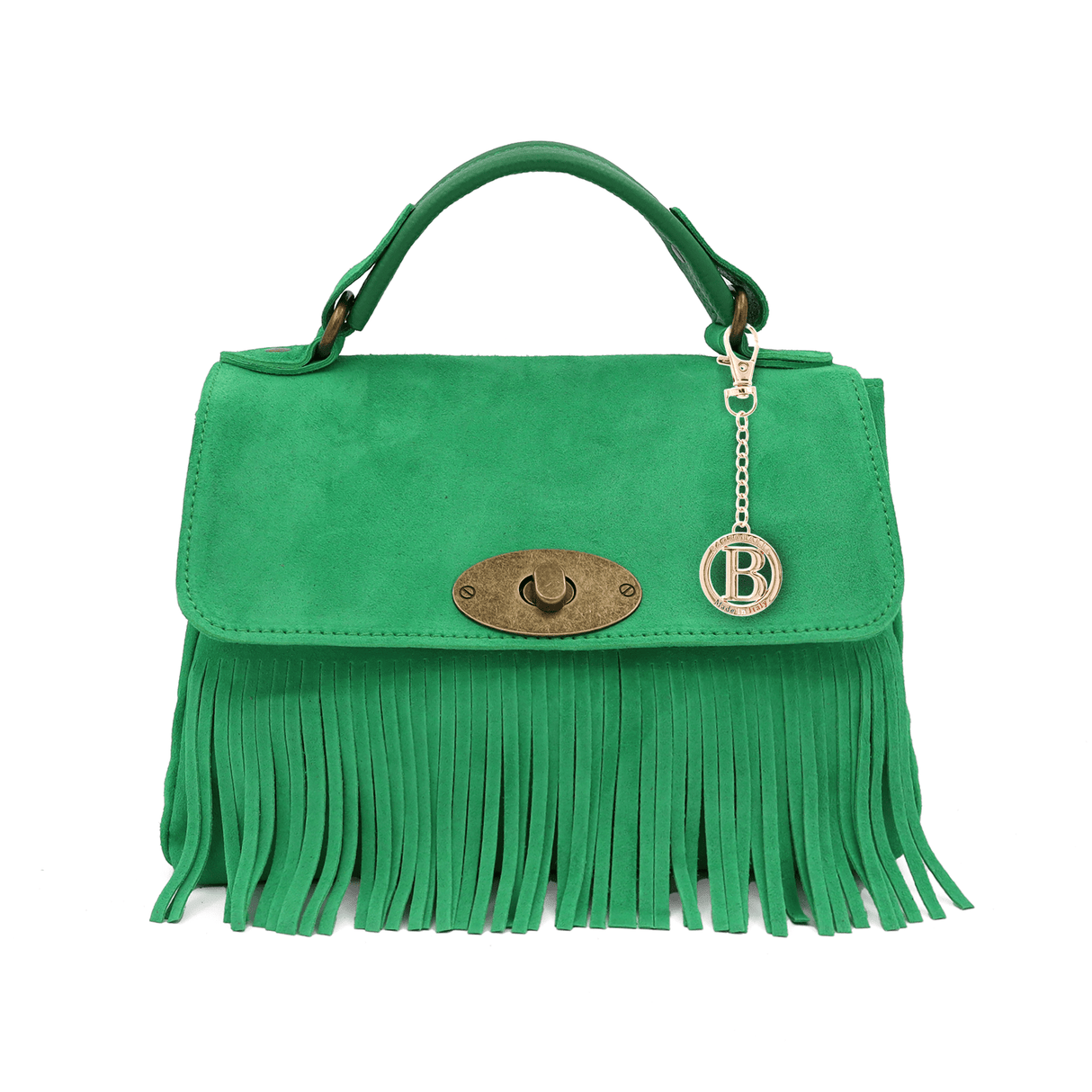 Női táska természetes velúrból - zöld