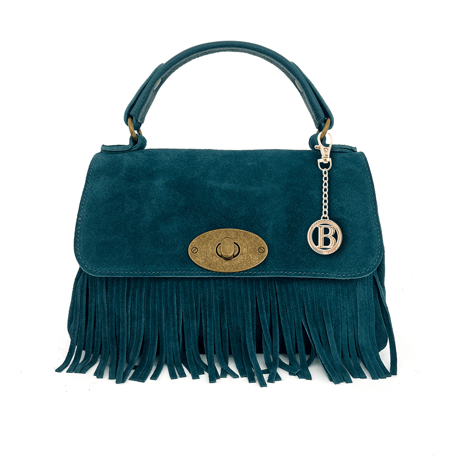 Női táska természetes velúrból - kék