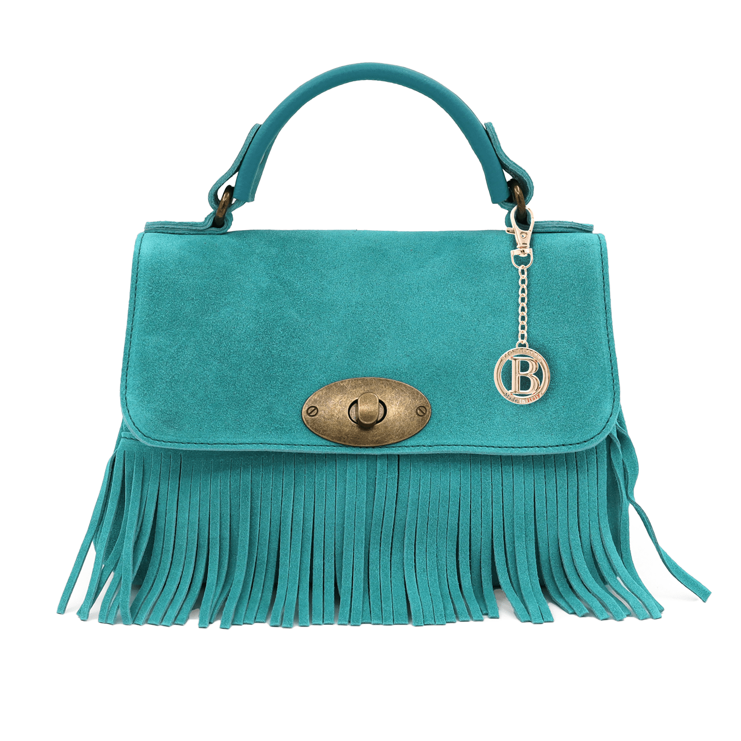 Női táska természetes velúrból - kék