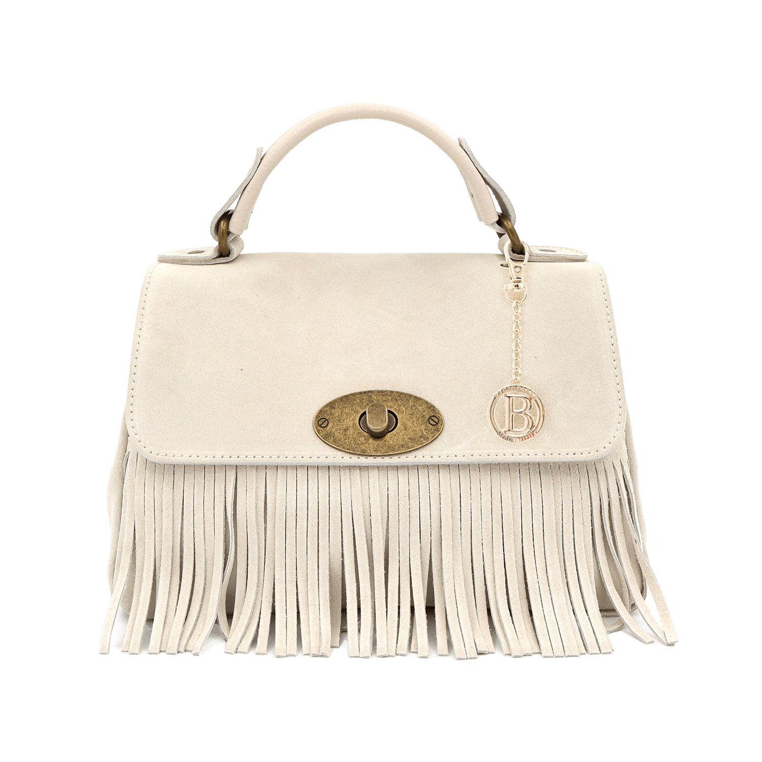 Női táska természetes velúrból - bézs