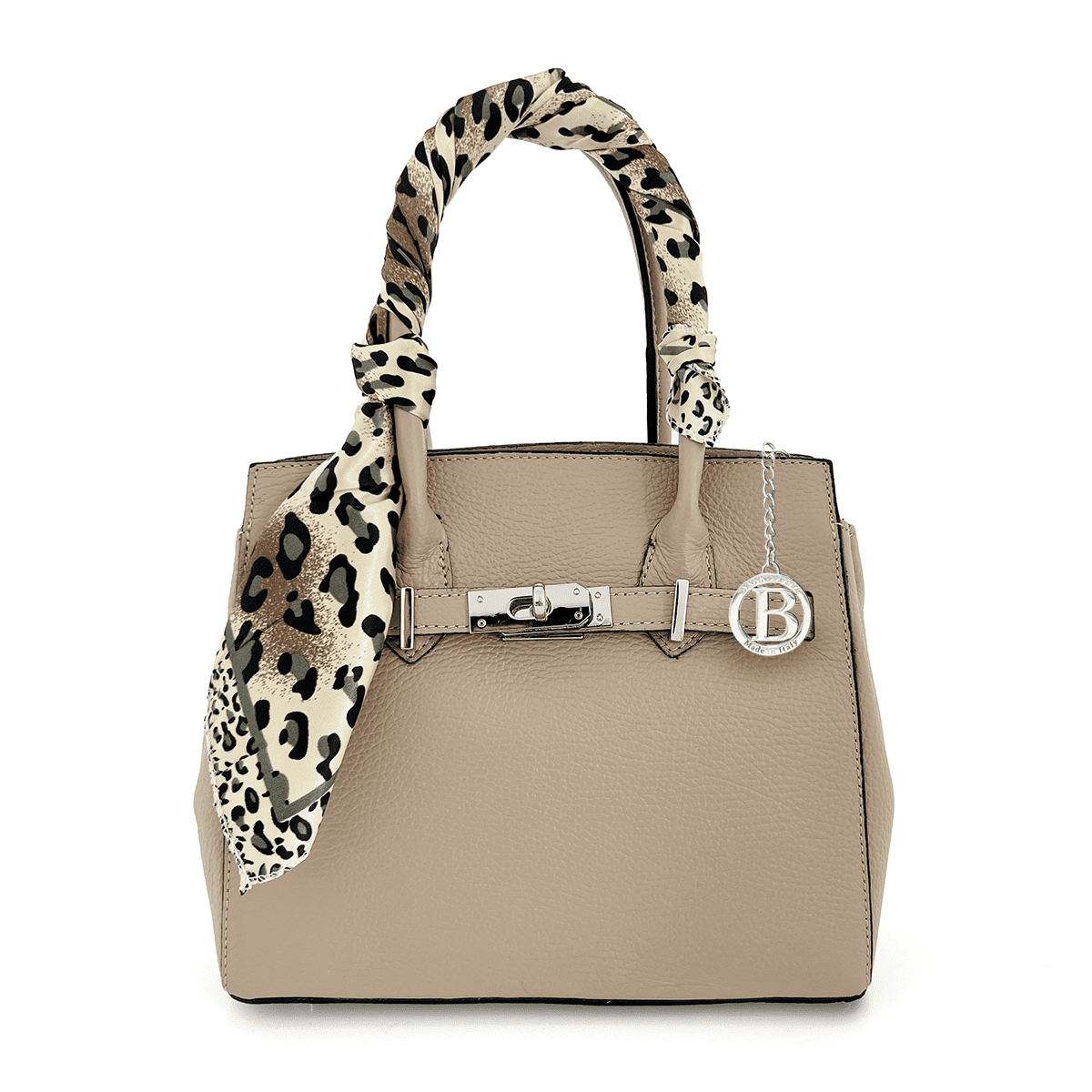 Luxus táska természetes bőrből - világosbarna