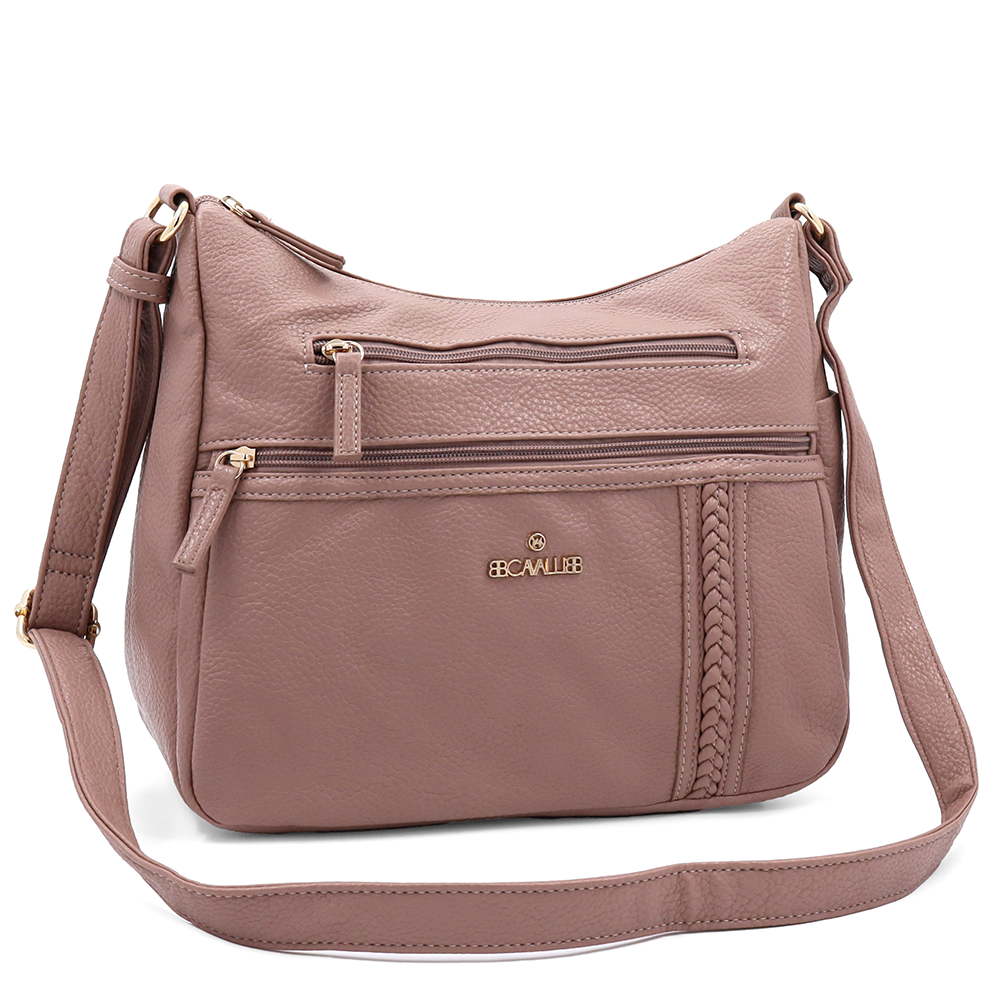 Női válltáska – rózsaszín hamu