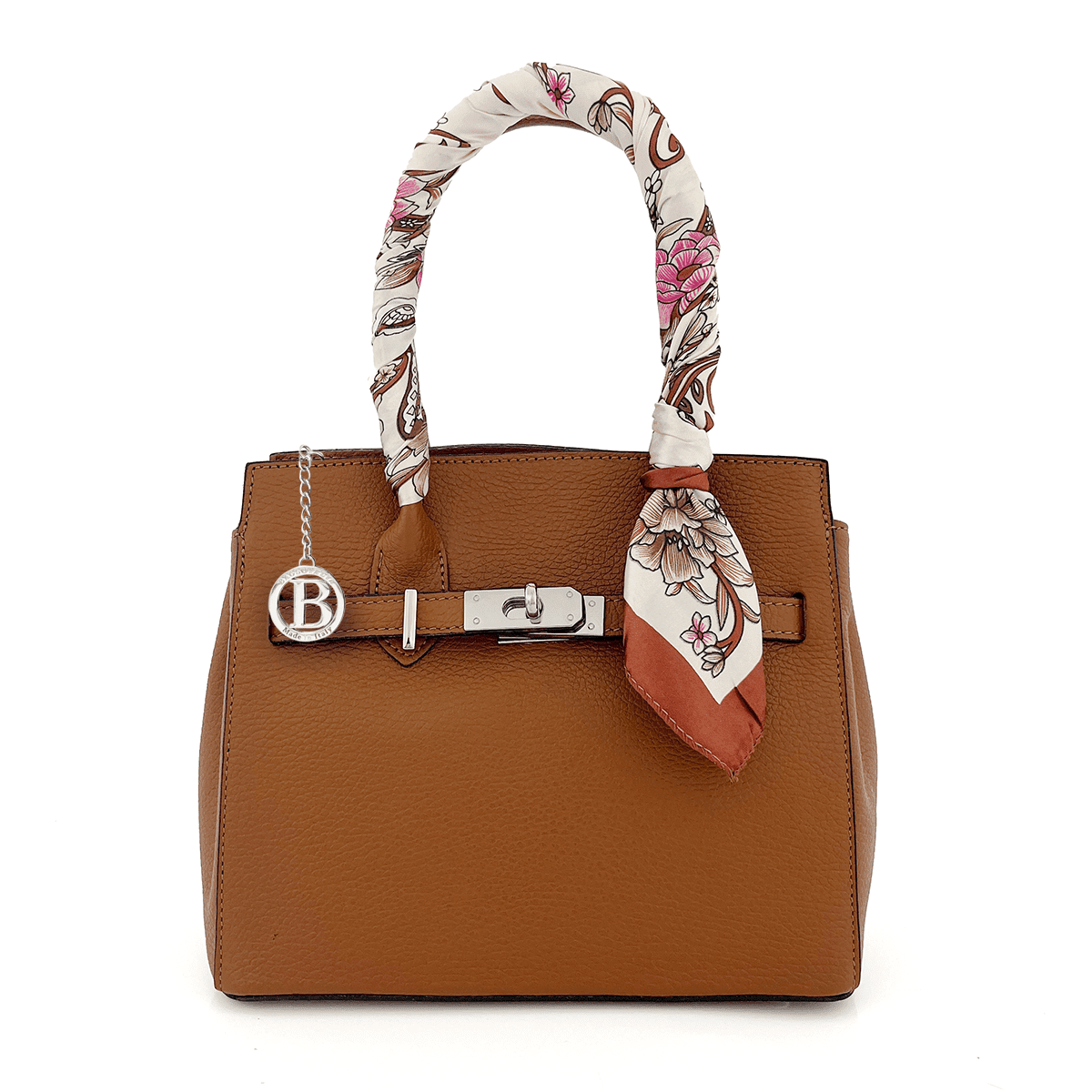 Luxus táska természetes bőrből - cseréptetű barna