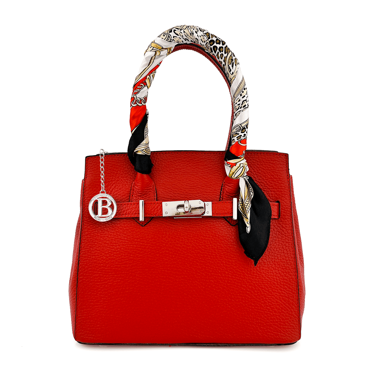 Luxus táska természetes bőrből - piros