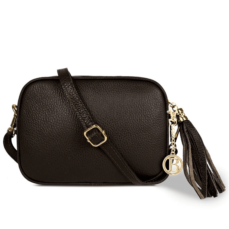 Bria természetes bőr válltáska - sötétbarna