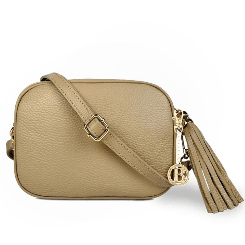 Válltáska természetes bőrből Bria - bézs