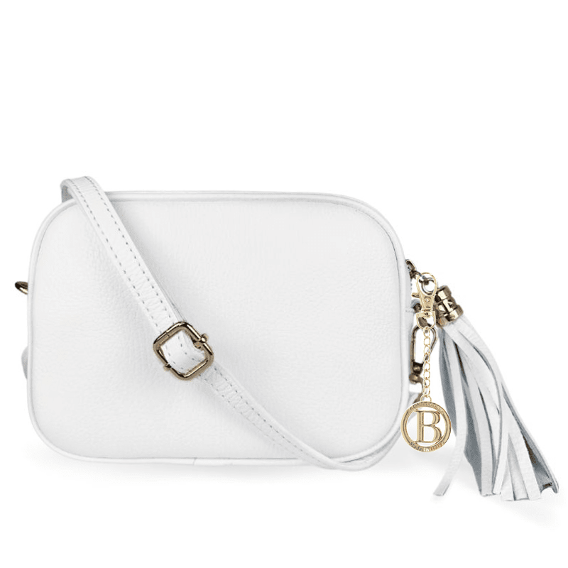 Válltáska természetes bőrből Bria - fehér