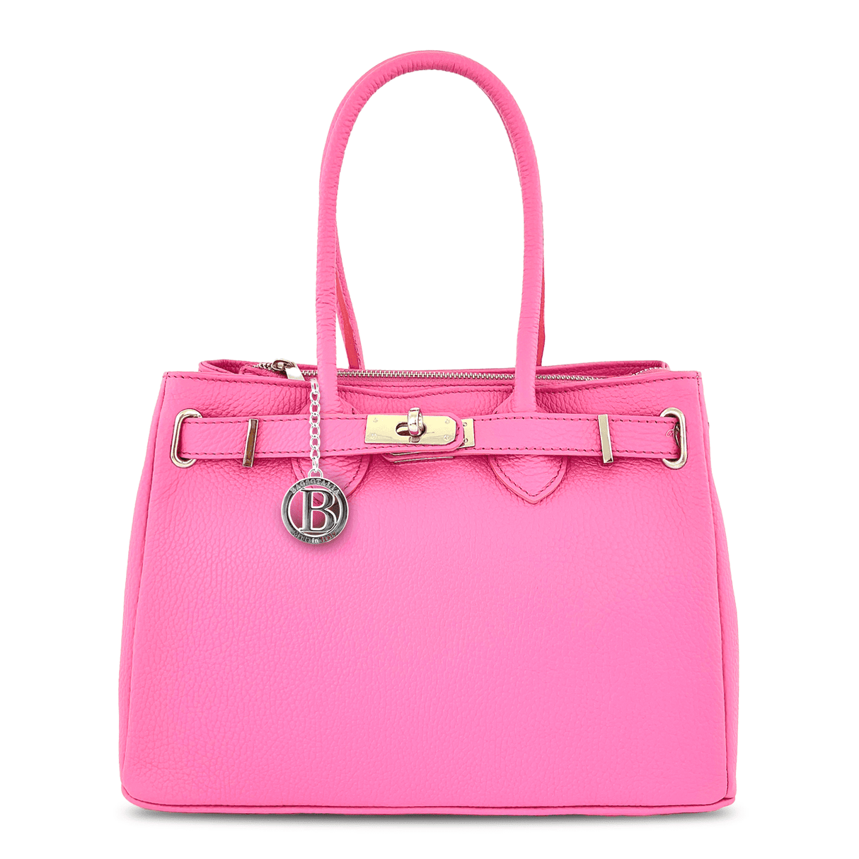 Luxus táska természetes bőrből Vivian - fukszia