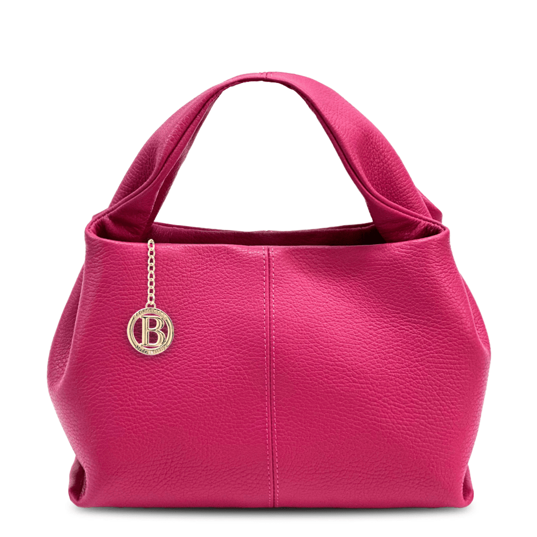Eliana természetes bőr női táska - fukszia