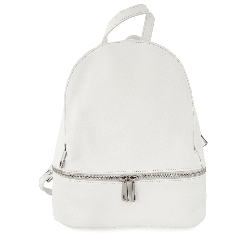 Női hátizsák természetes bőrből Linda - fehér
