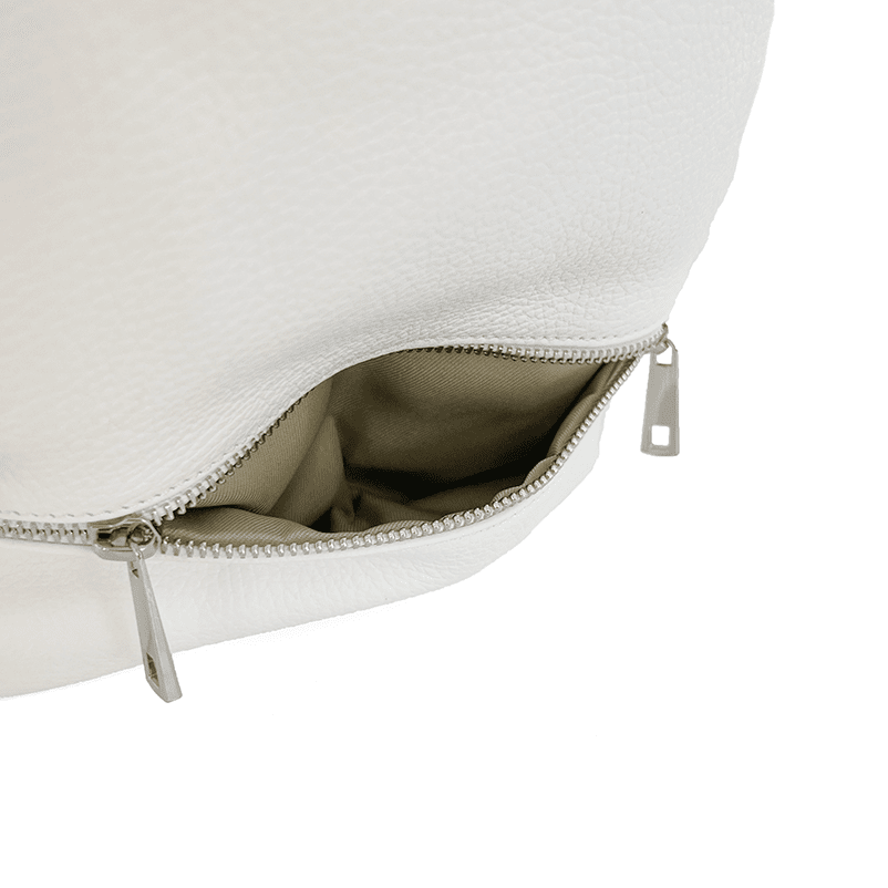 Női hátizsák természetes bőrből Linda - fehér