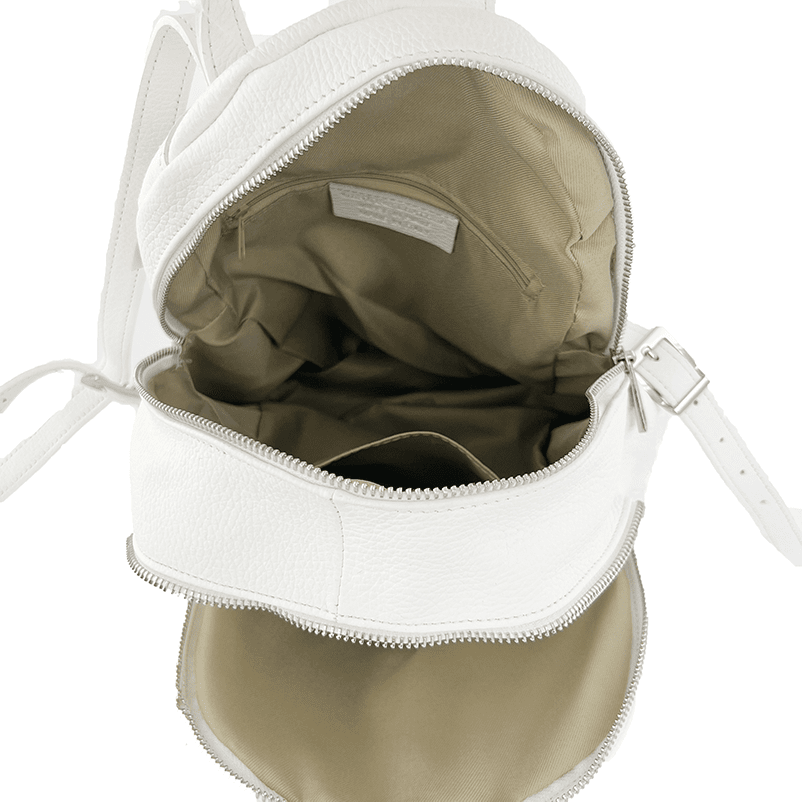 Női hátizsák természetes bőrből Linda - fehér