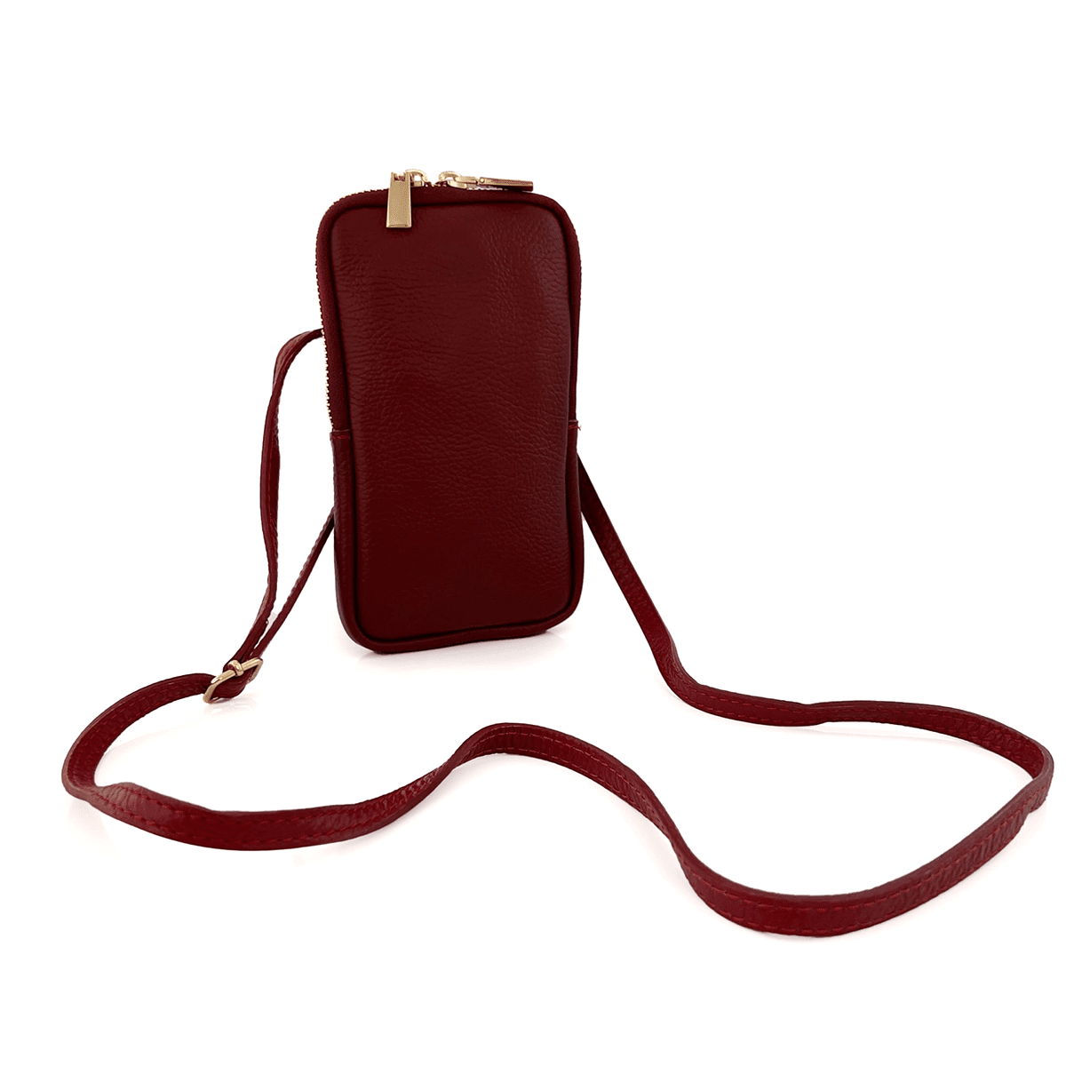 2 az 1-ben - táska és pénztárca természetes bőrből - bordó