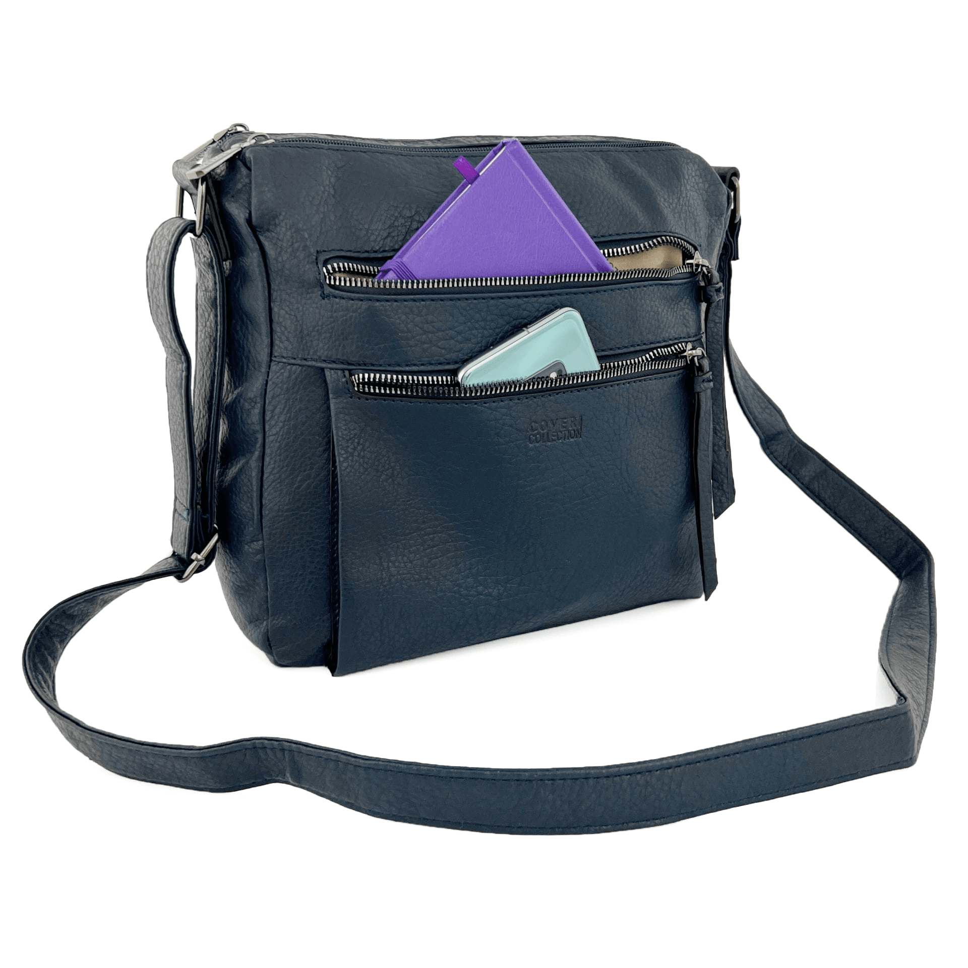 Válltáska 2 nagy rekesszel - sötétkék