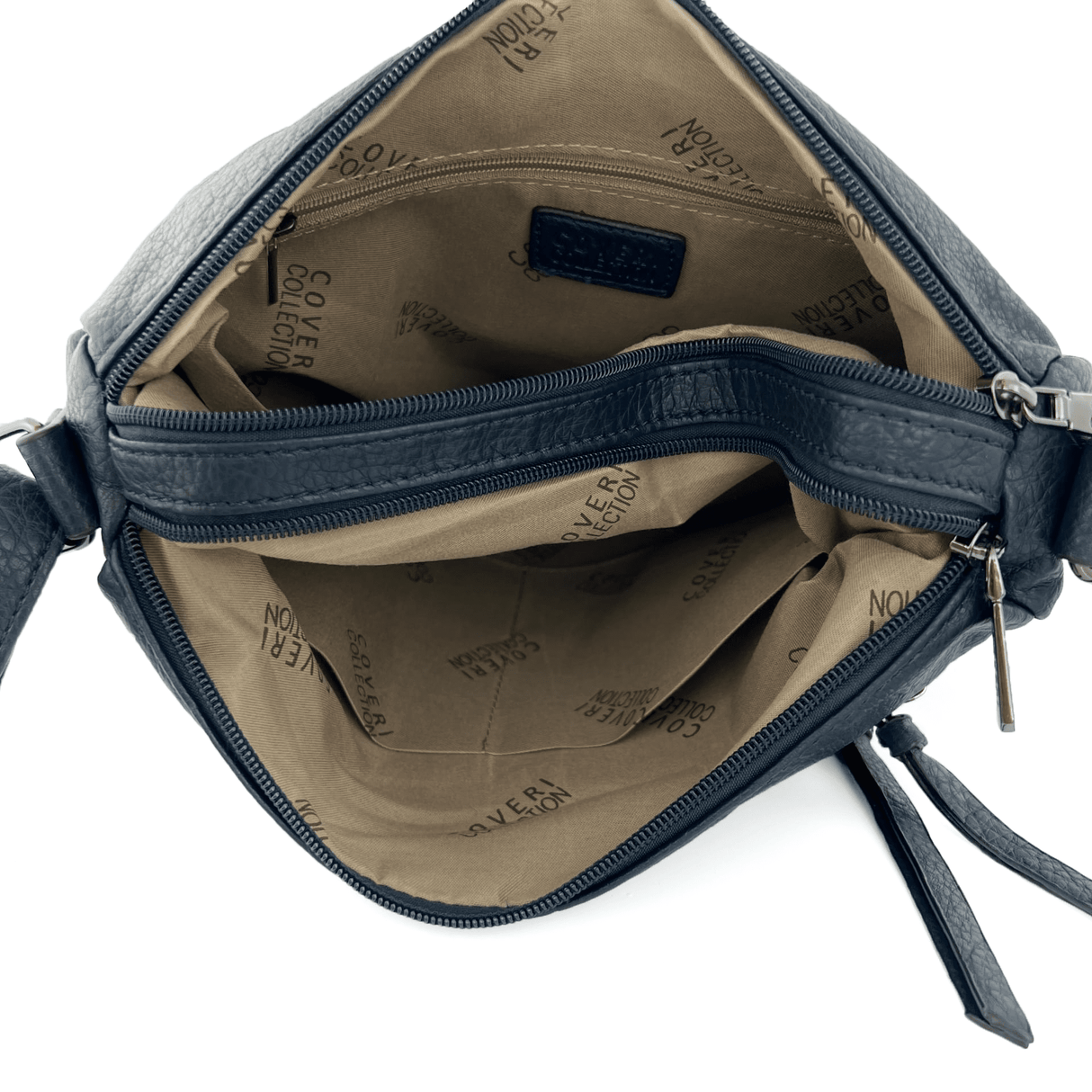 Válltáska 2 nagy rekesszel - sötétkék