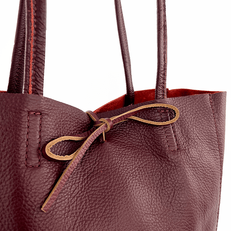 Táska típusú táska természetes bőr Sienna - bordó