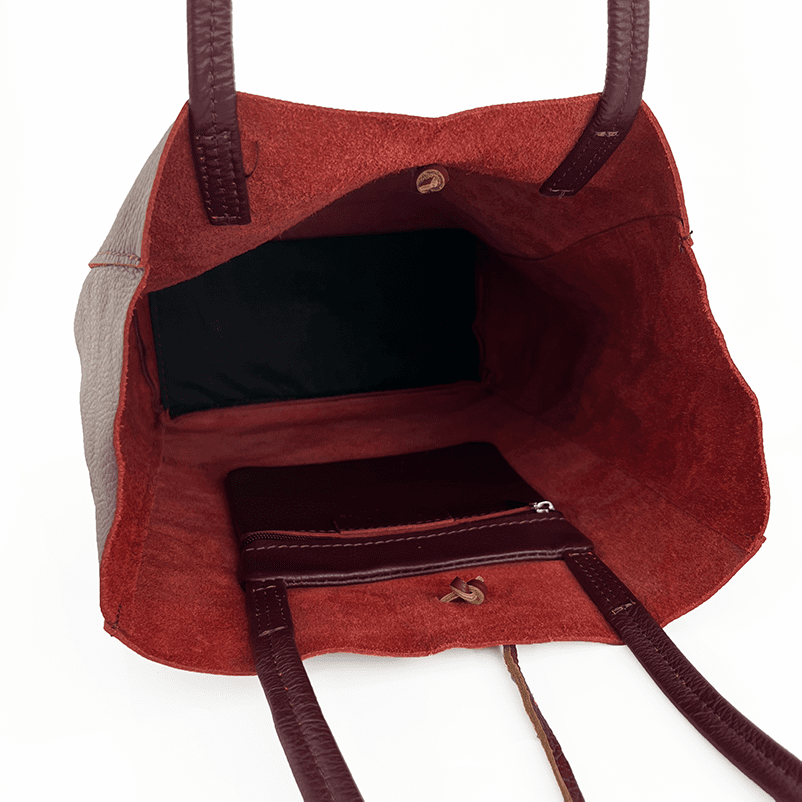 Táska típusú táska természetes bőr Sienna - bordó