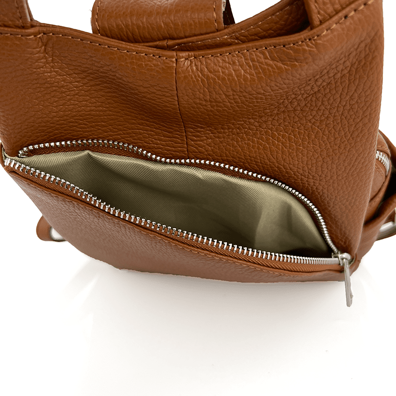 Lara természetes bőr hátizsák - cserépbarna