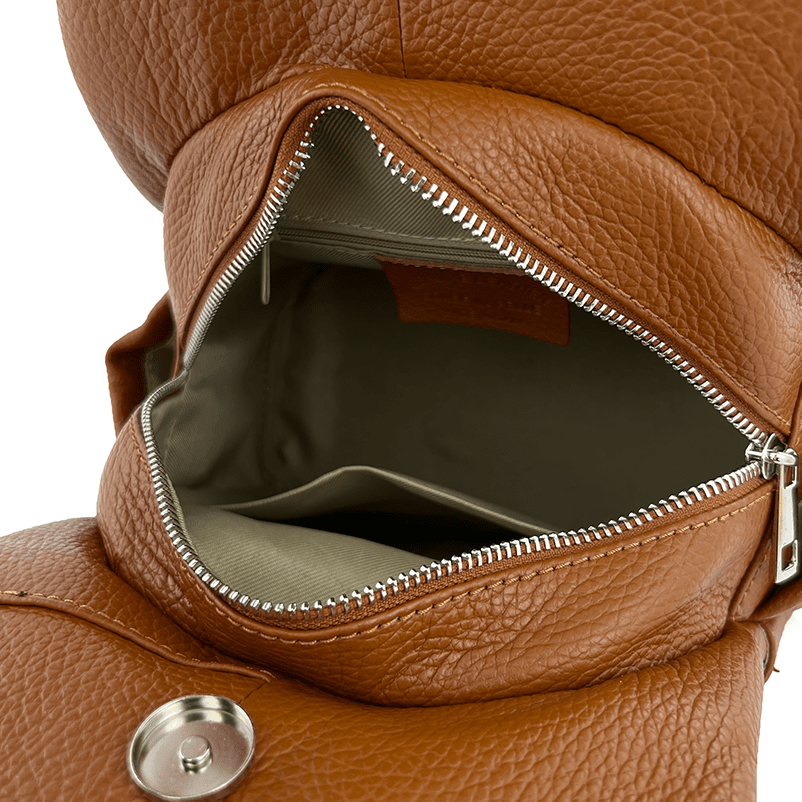 Lara természetes bőr hátizsák - cserépbarna