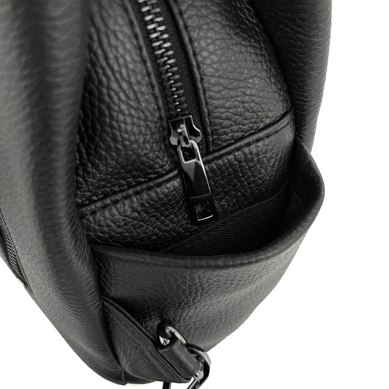 Lara természetes bőr hátizsák - fekete