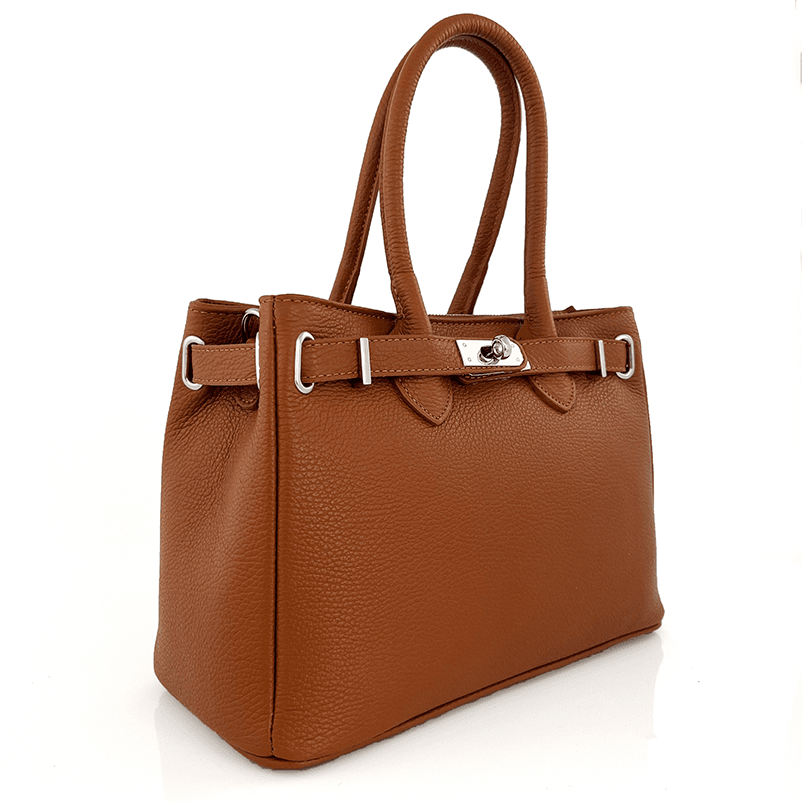 Luxus táska természetes bőrből Vivian - cseréptetőbarna