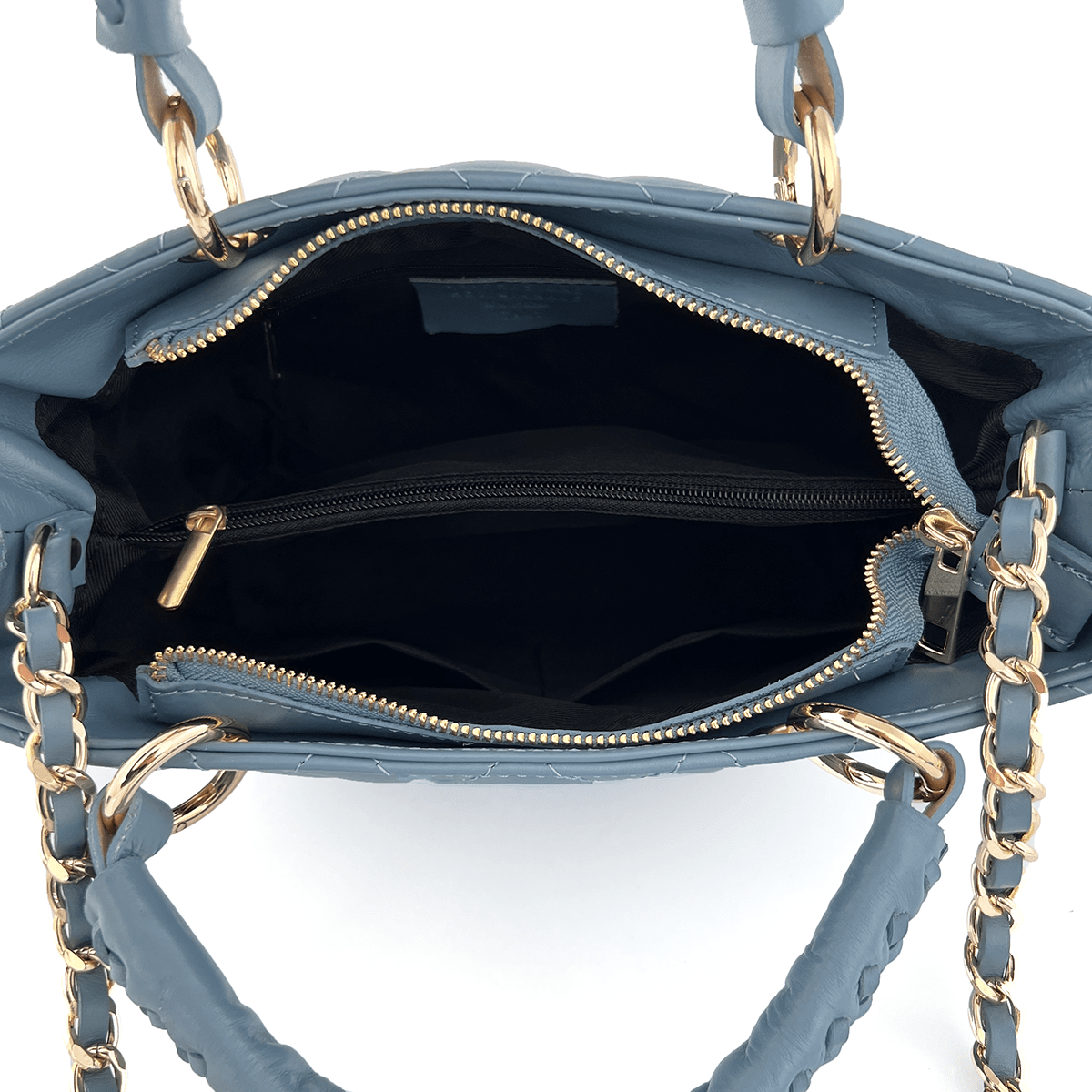 Női táska természetes bőrből Francesca - kék