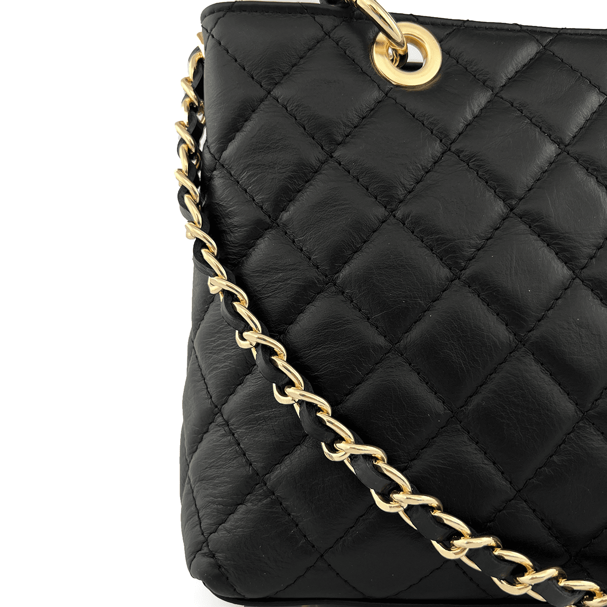 Női táska természetes bőrből Francesca - fekete