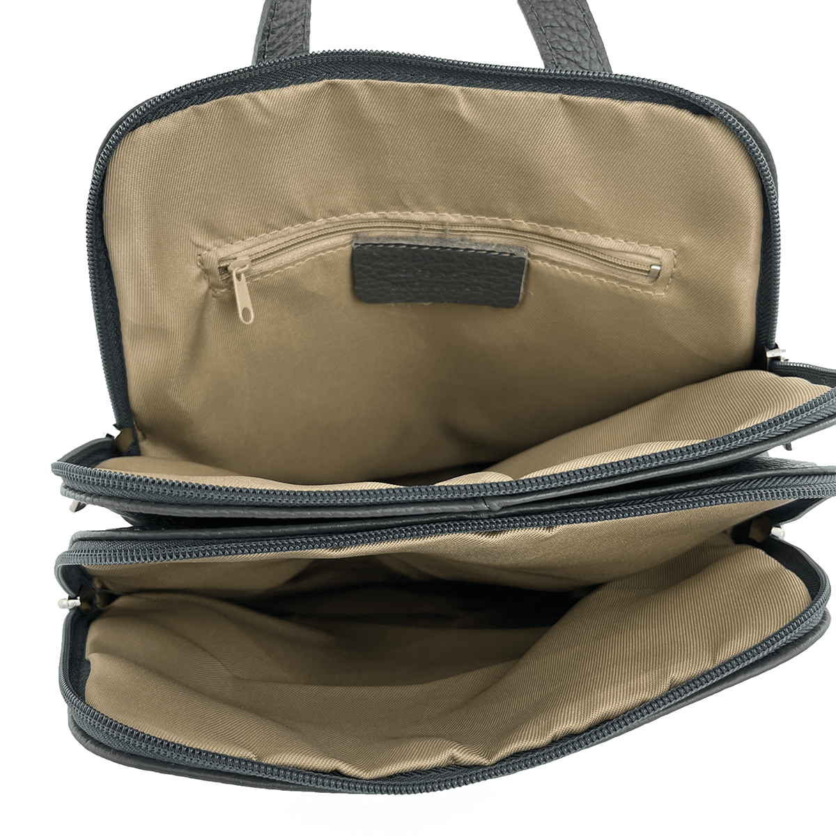 Női hátizsák természetes bőrből - Terina - szürke