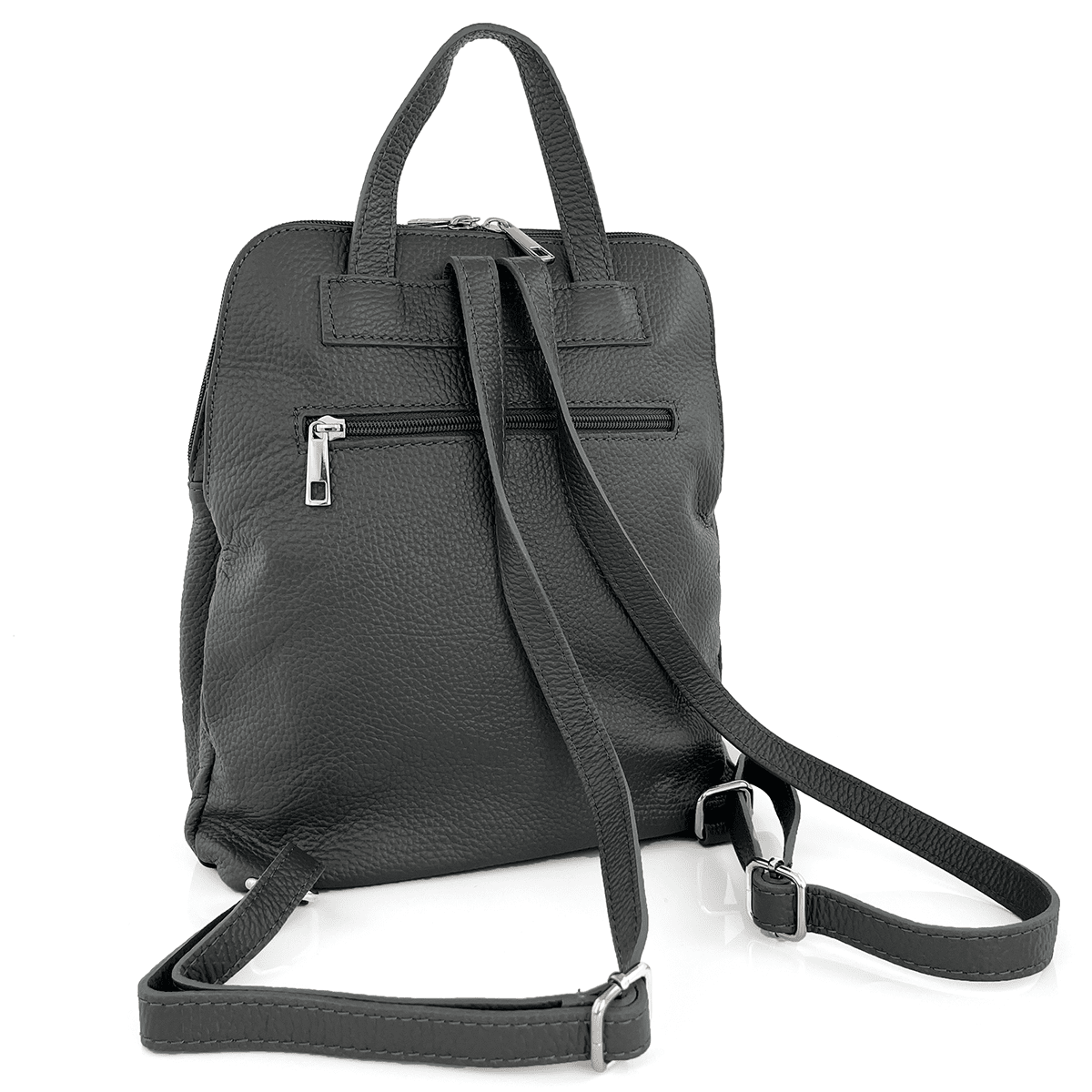 Női hátizsák természetes bőrből - Terina - szürke