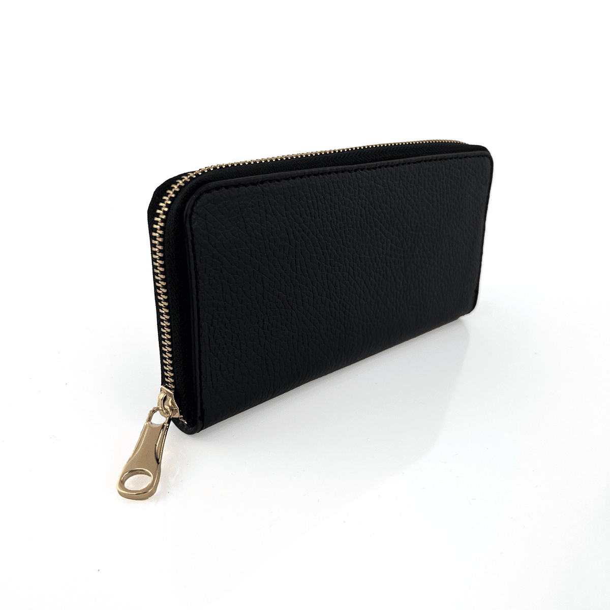 Női pénztárca természetes bőrből - fekete