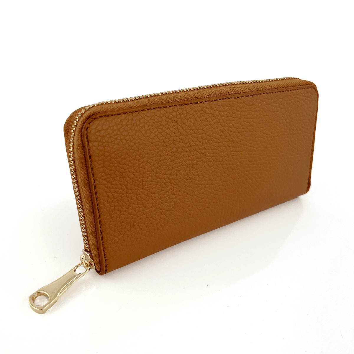 Női pénztárca természetes bőrből - cserépbarna