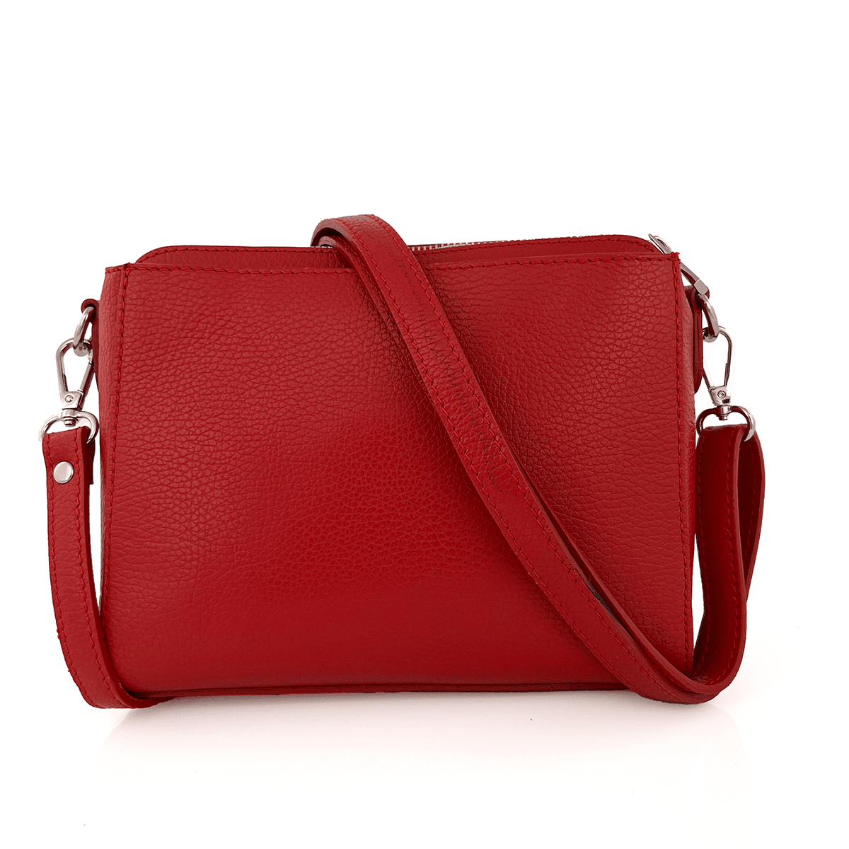 Válltáska természetes bőrből Milana - piros