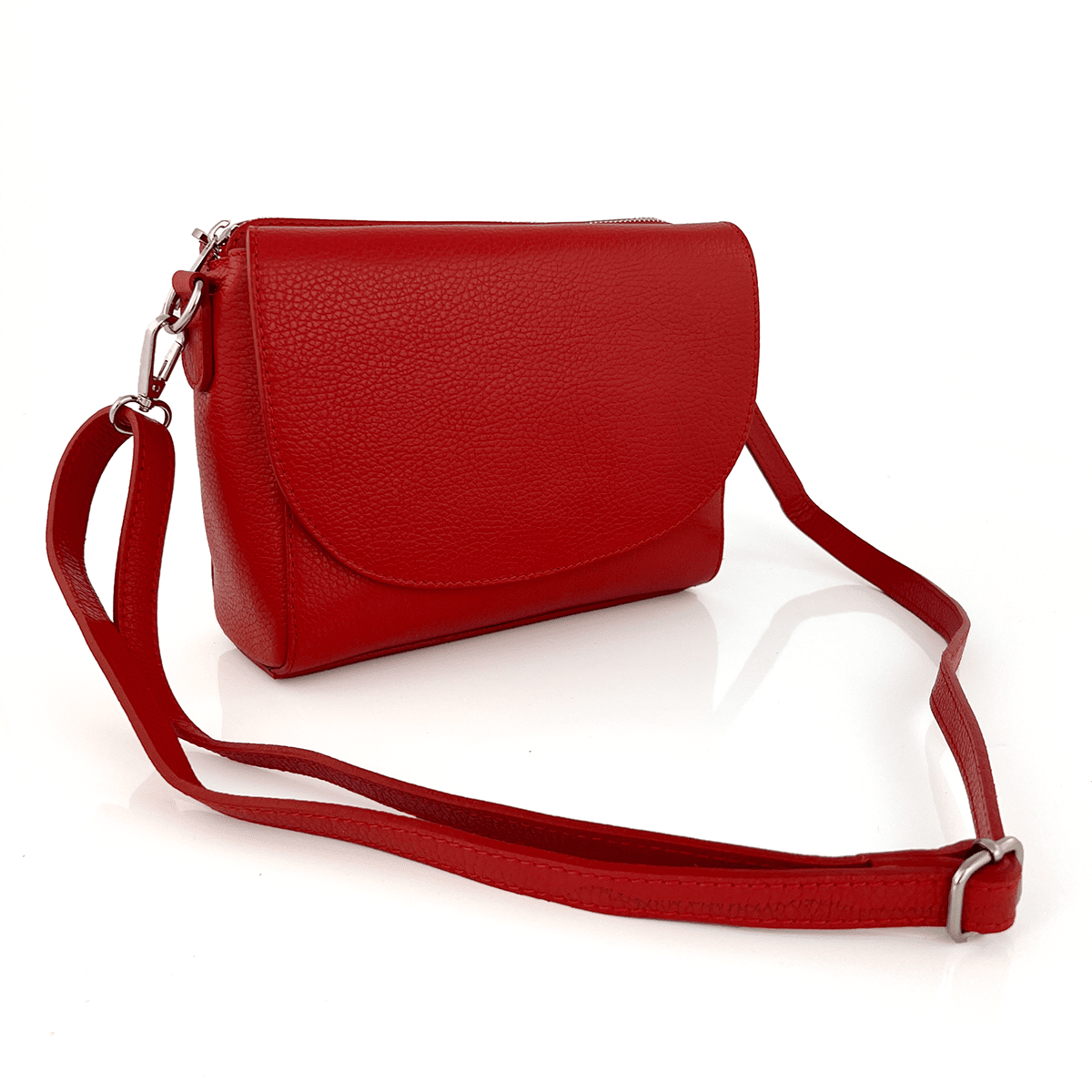 Válltáska természetes bőrből Milana - piros