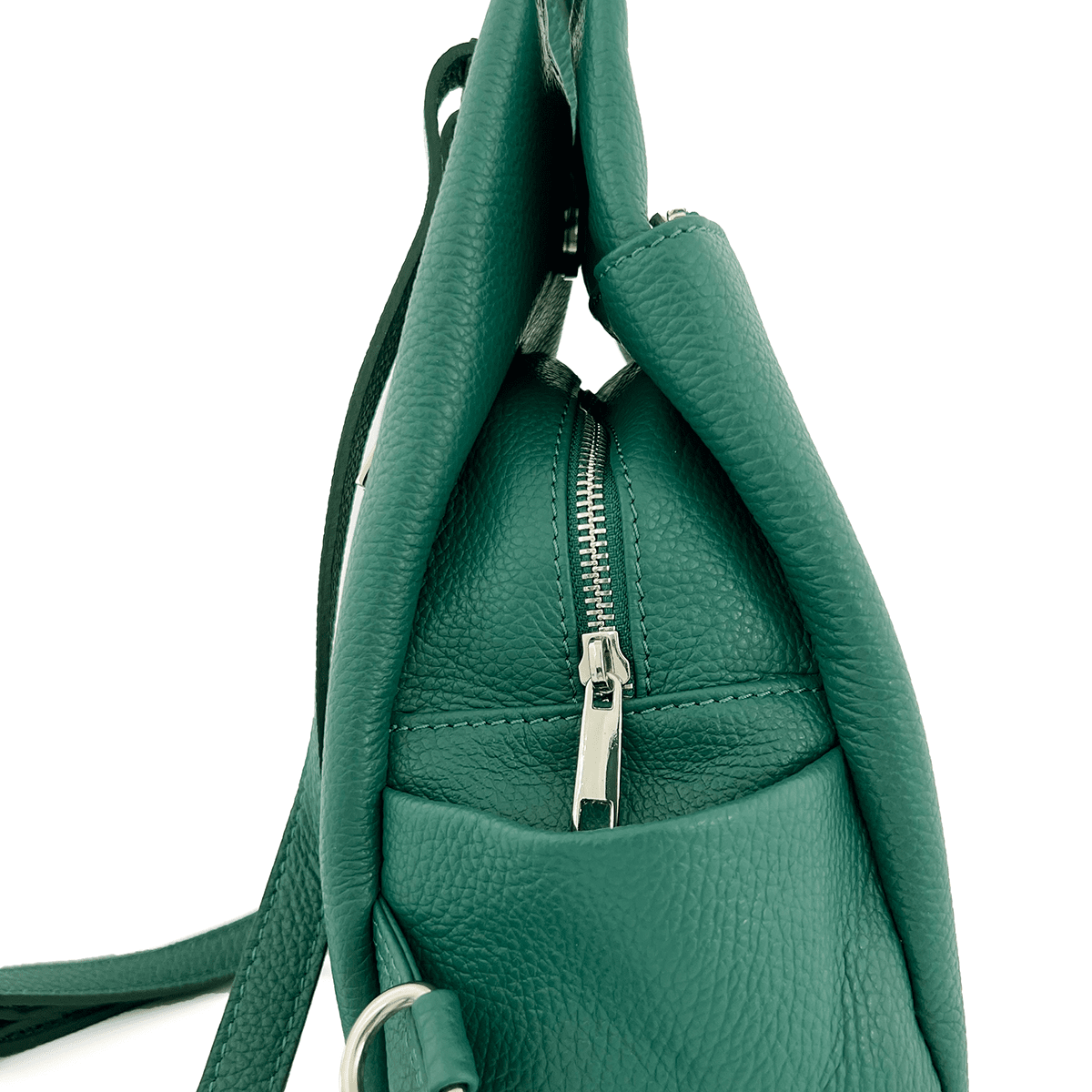 Lara természetes bőr hátizsák - zöld