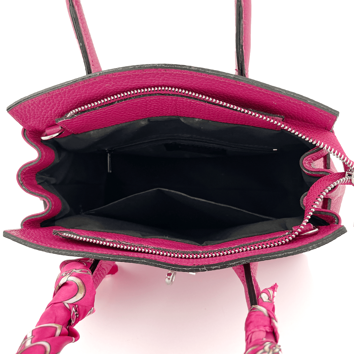 Luxus táska természetes bőrből - fukszia