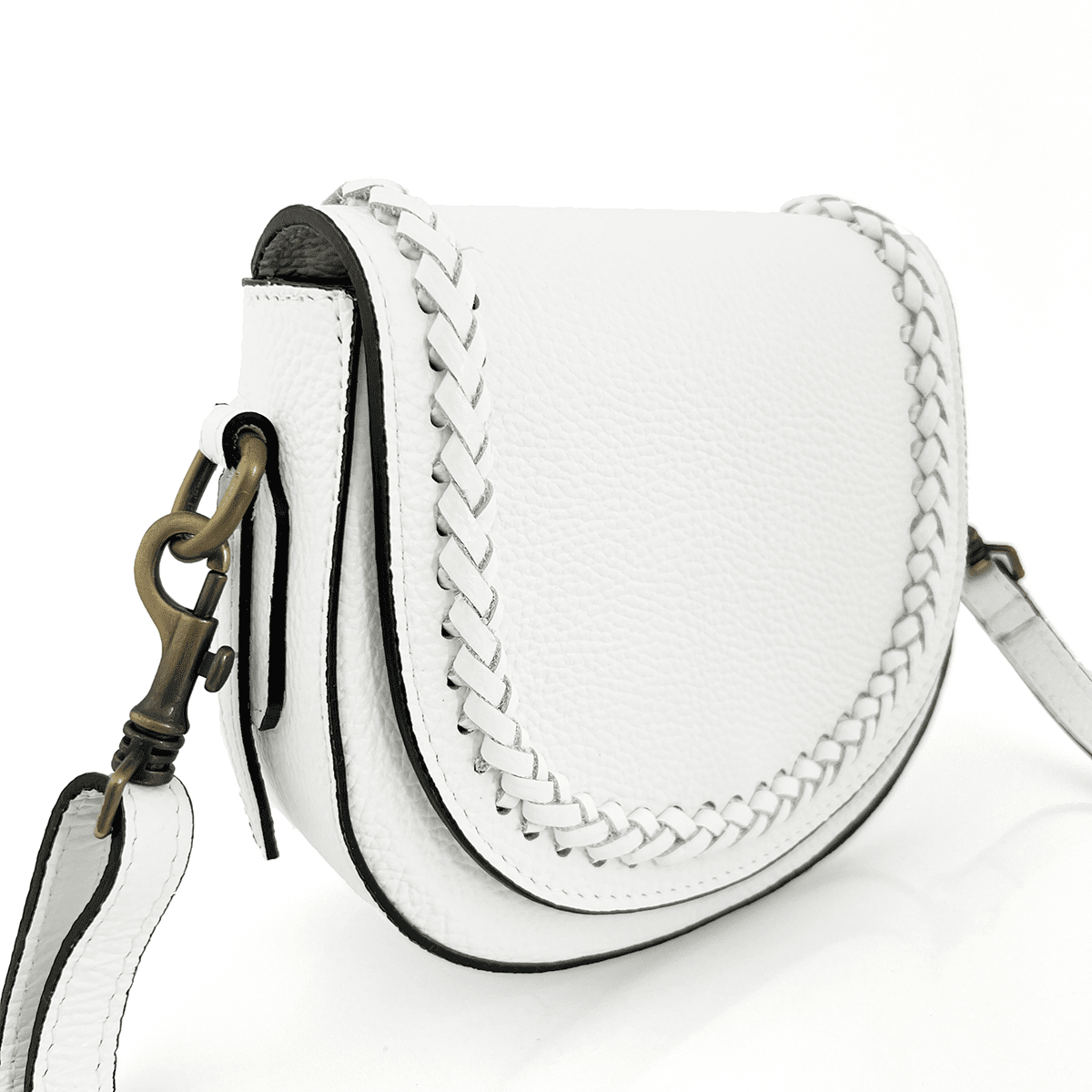 Női válltáska természetes bőrből Naomi - fehér