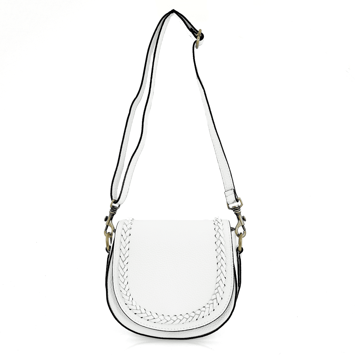 Női válltáska természetes bőrből Naomi - fehér