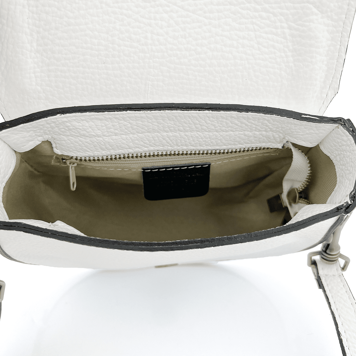 Női válltáska természetes bőrből Naomi - fehér