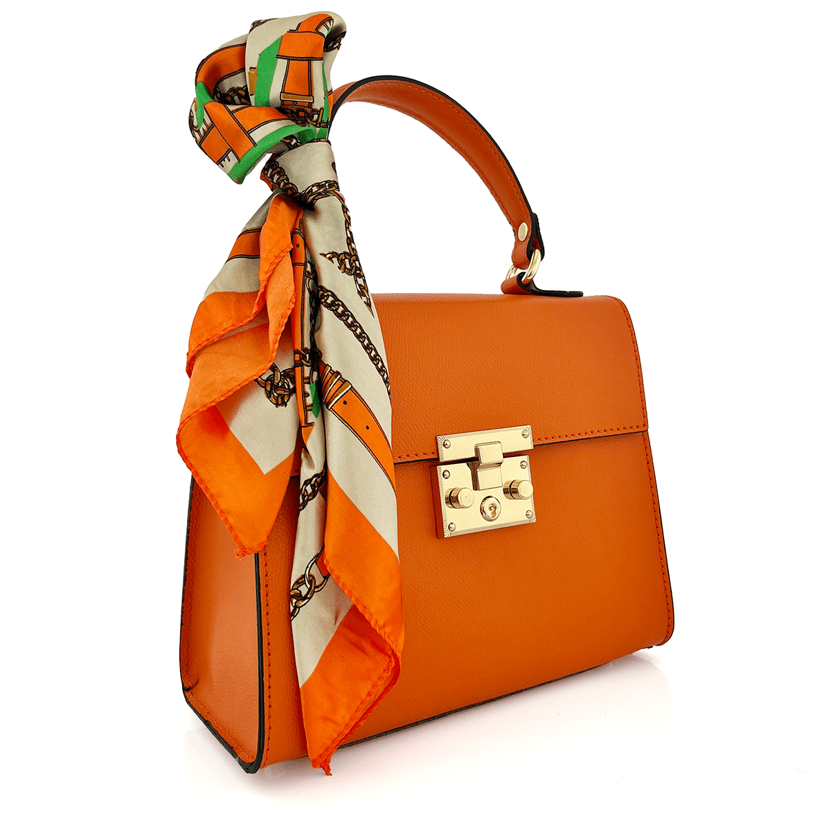 Természetes bőr táska Alessandra - narancssárga