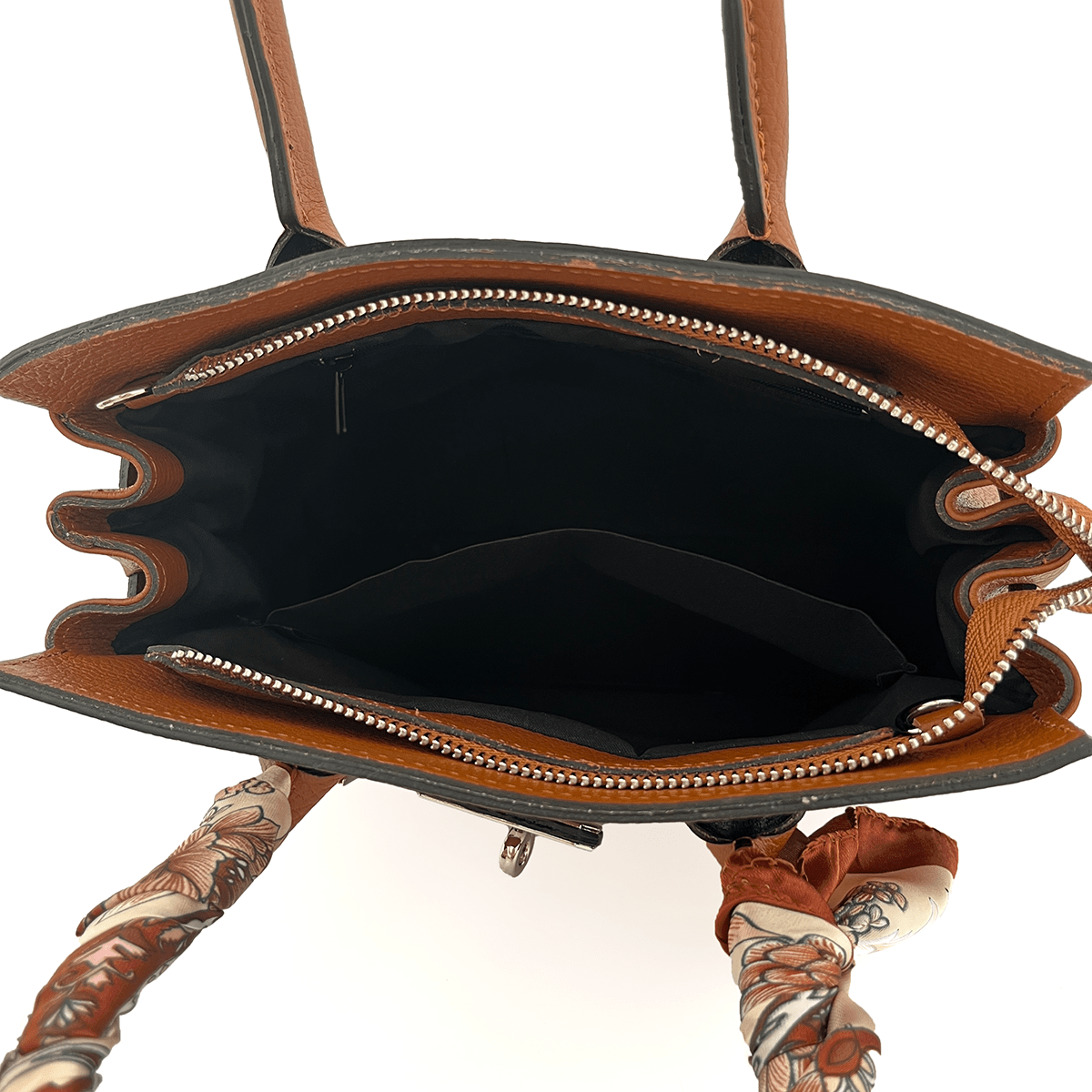 Luxus táska természetes bőrből - cseréptetű barna