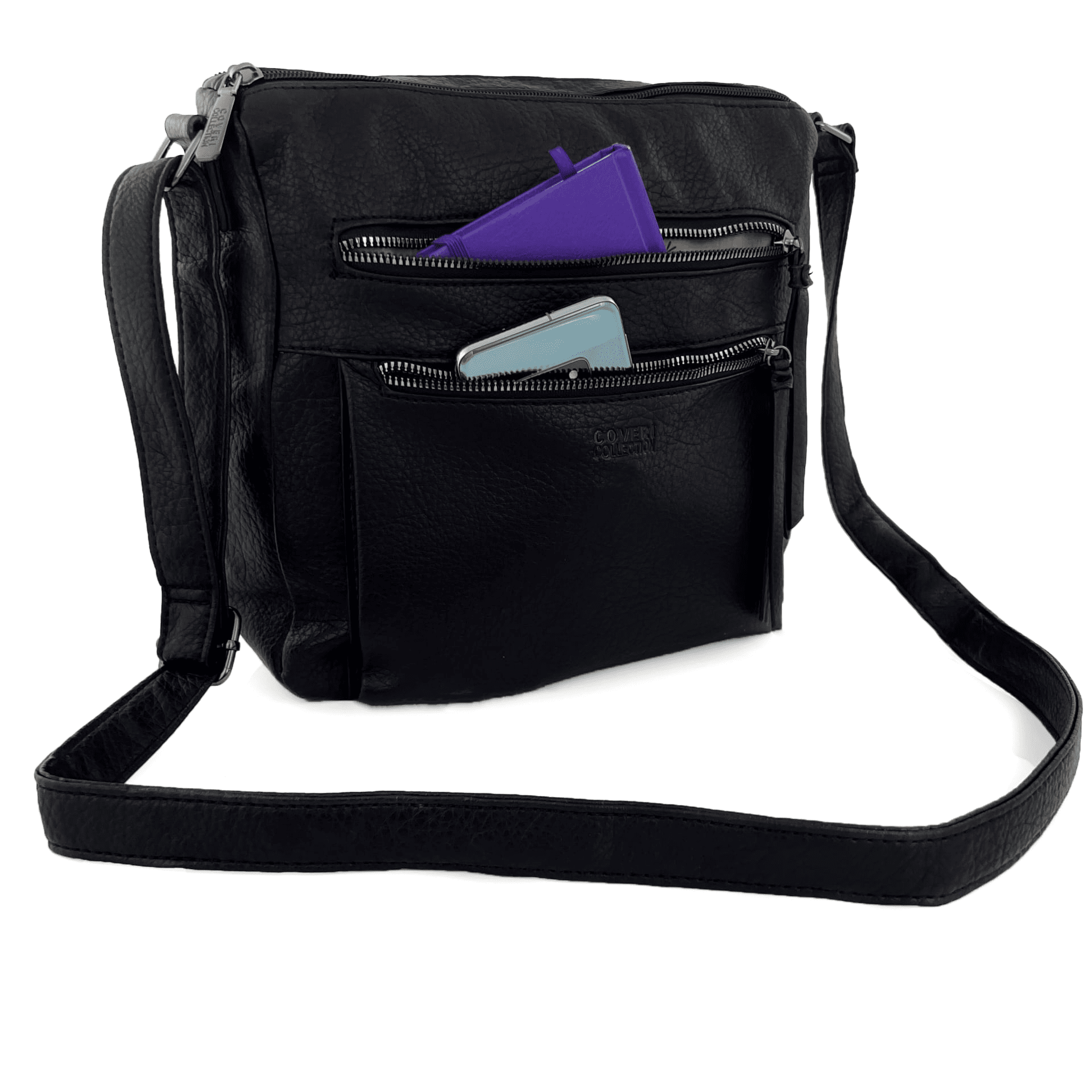 Válltáska 2 nagy rekesszel - fekete