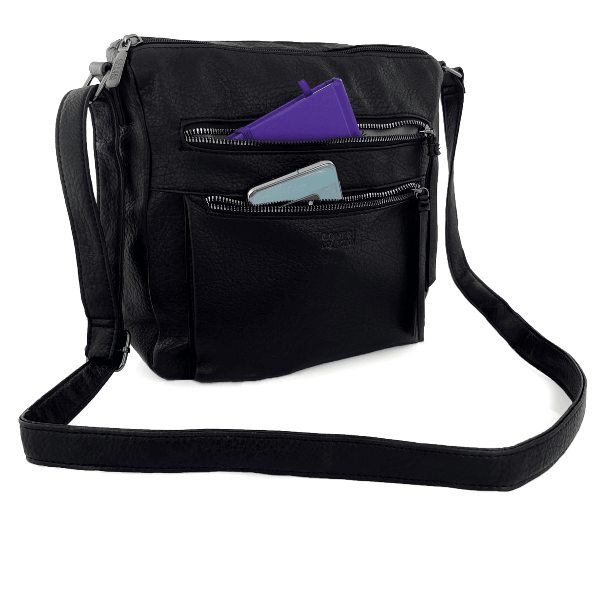 Válltáska 2 nagy rekesszel - fekete