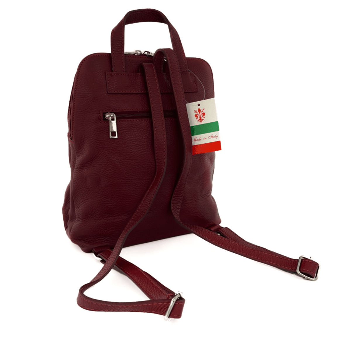 Női hátizsák természetes bőrből Terina - sötétvörös