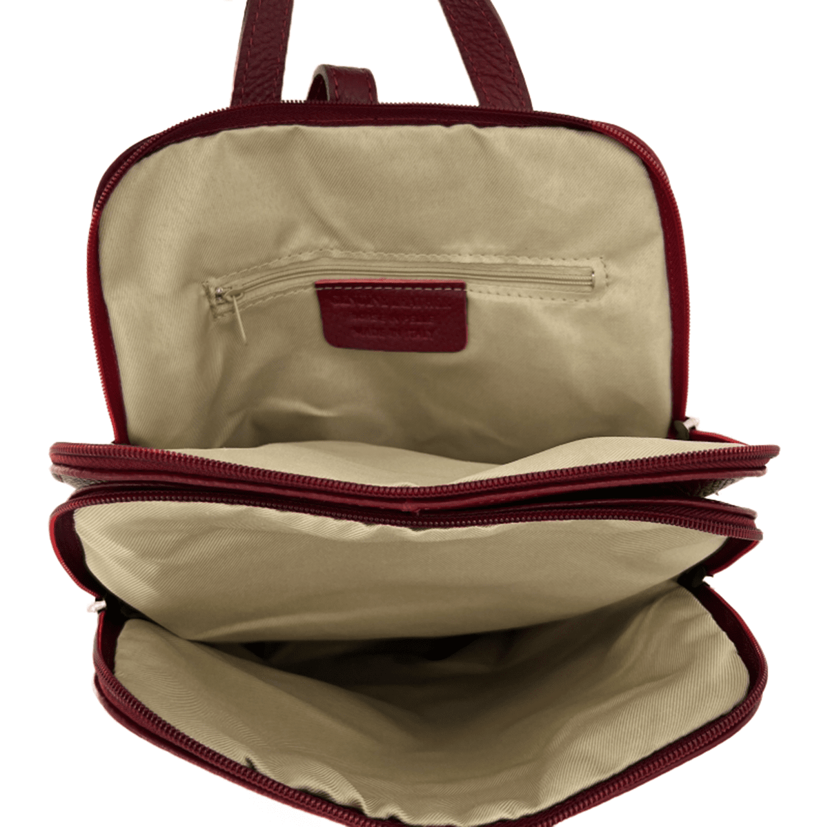 Női hátizsák természetes bőrből Terina - sötétvörös