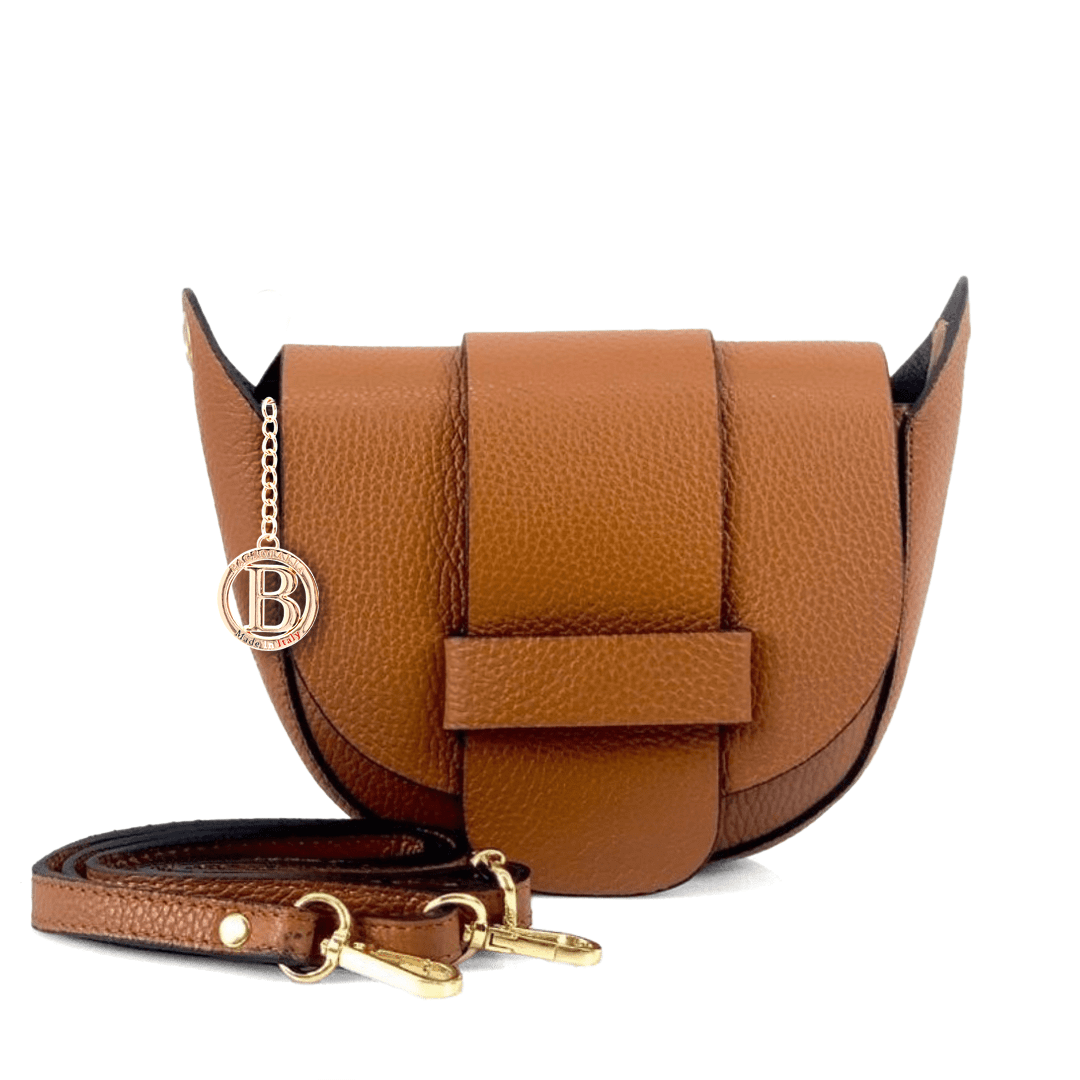 Leandra természetes bőr válltáska - cserépbarna