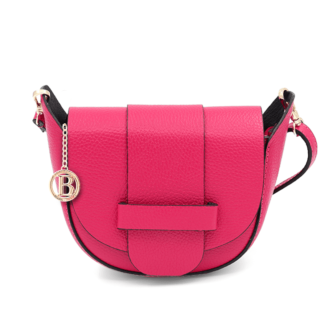 Leandra természetes bőr válltáska - rózsaszín