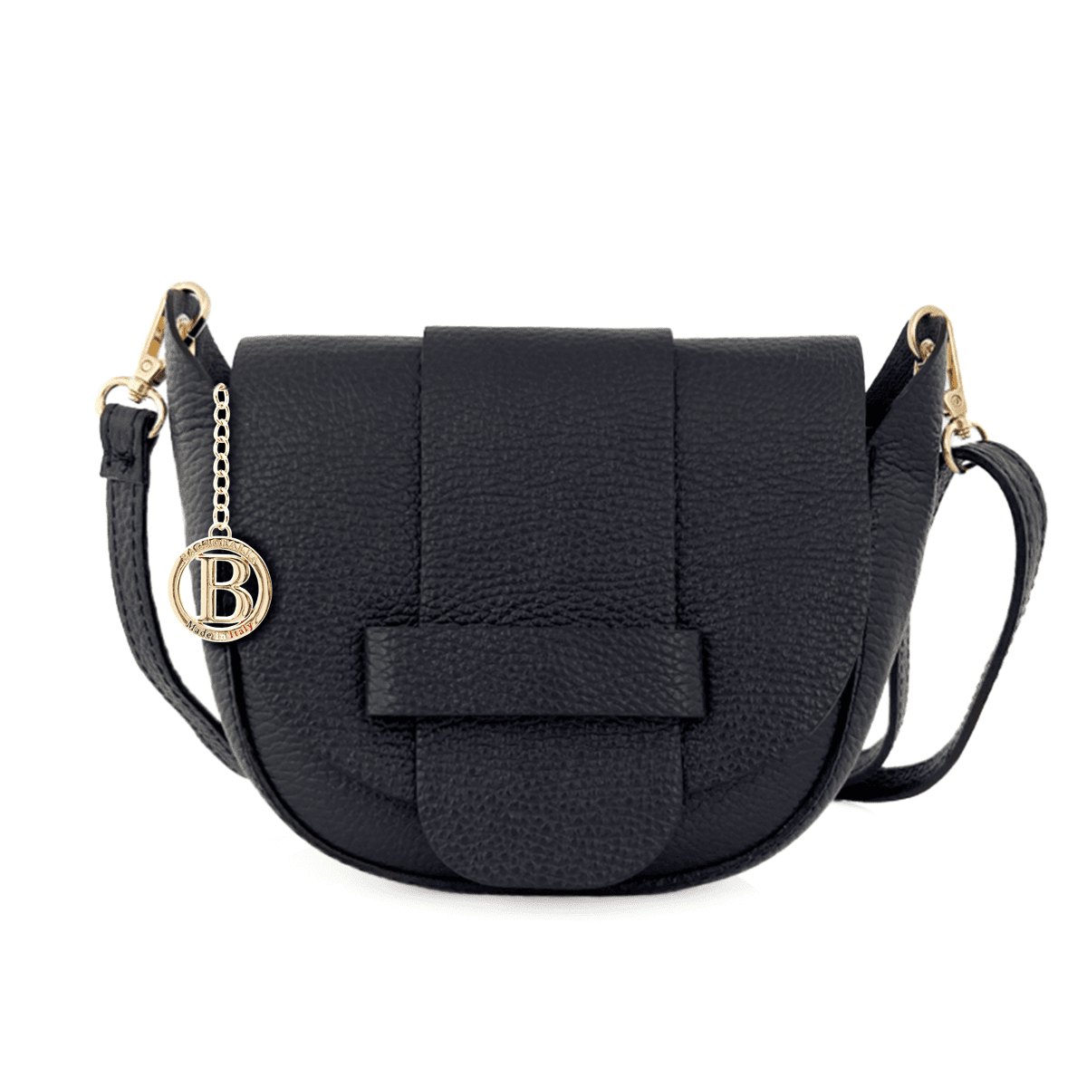 Leandra természetes bőr válltáska – sötétkék